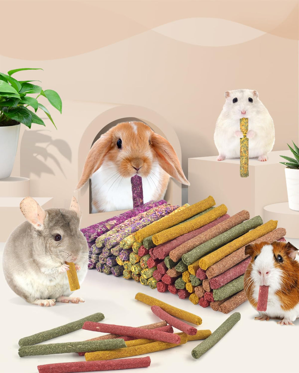 Bissap rabbit chew sticks packaging box shows complete 72-piece set.