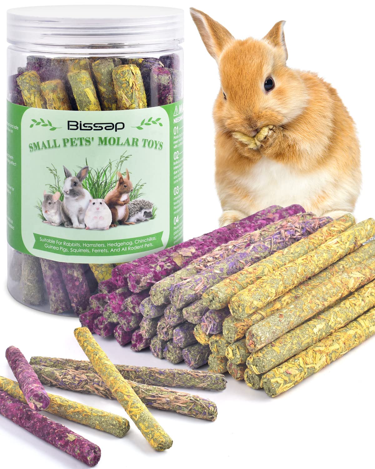 Bissap Rabbit Chew Sticks variety colors offer colorful enrichment for daily chewing