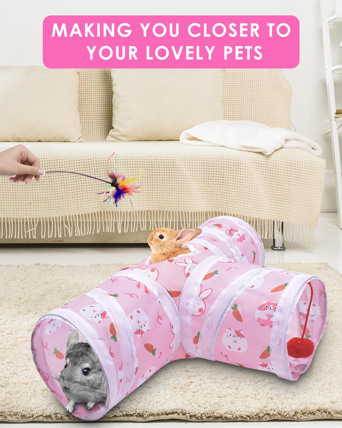 Bissap Rabbit Tunnel safe and sturdy for gentle small-pet play