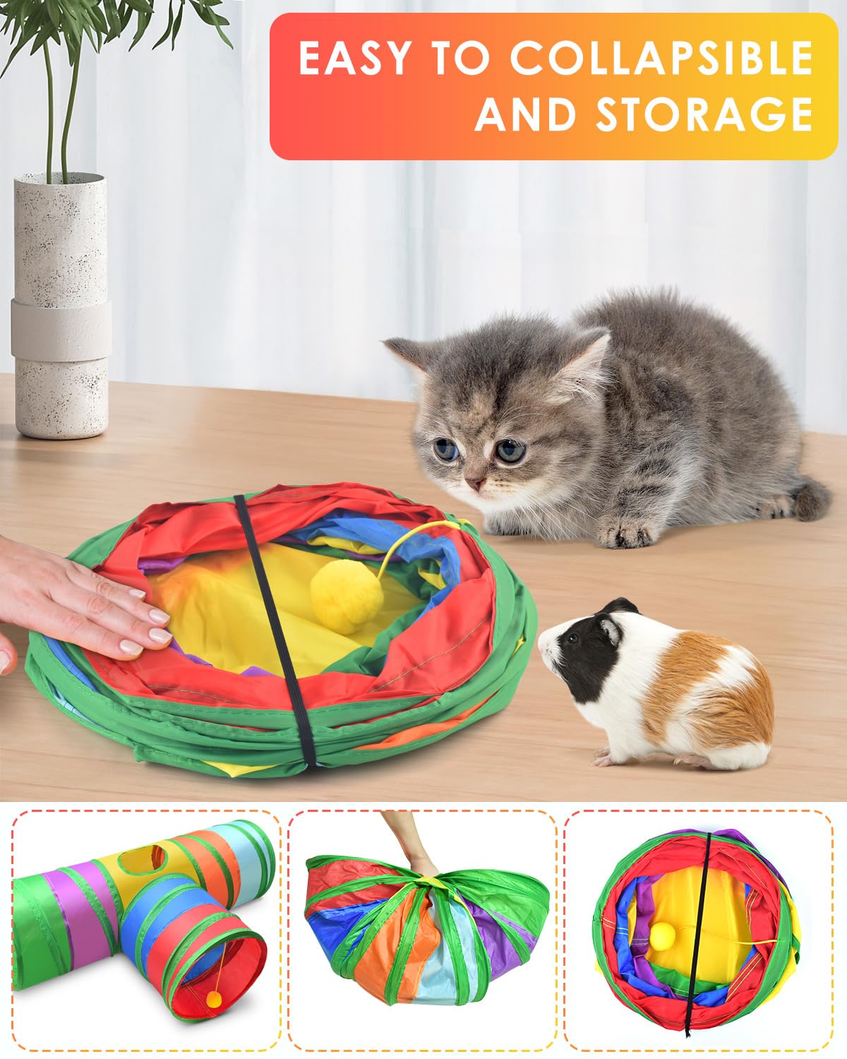Bissap rainbow 9.8-inch tunnel supports versatile play.