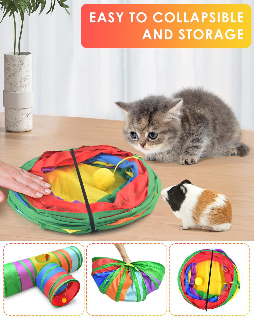 Bissap rainbow 9.8-inch tunnel supports versatile play.