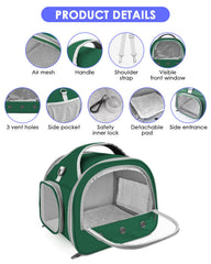 Bissap small animal carrier with breathable net panels providing steady airflow.