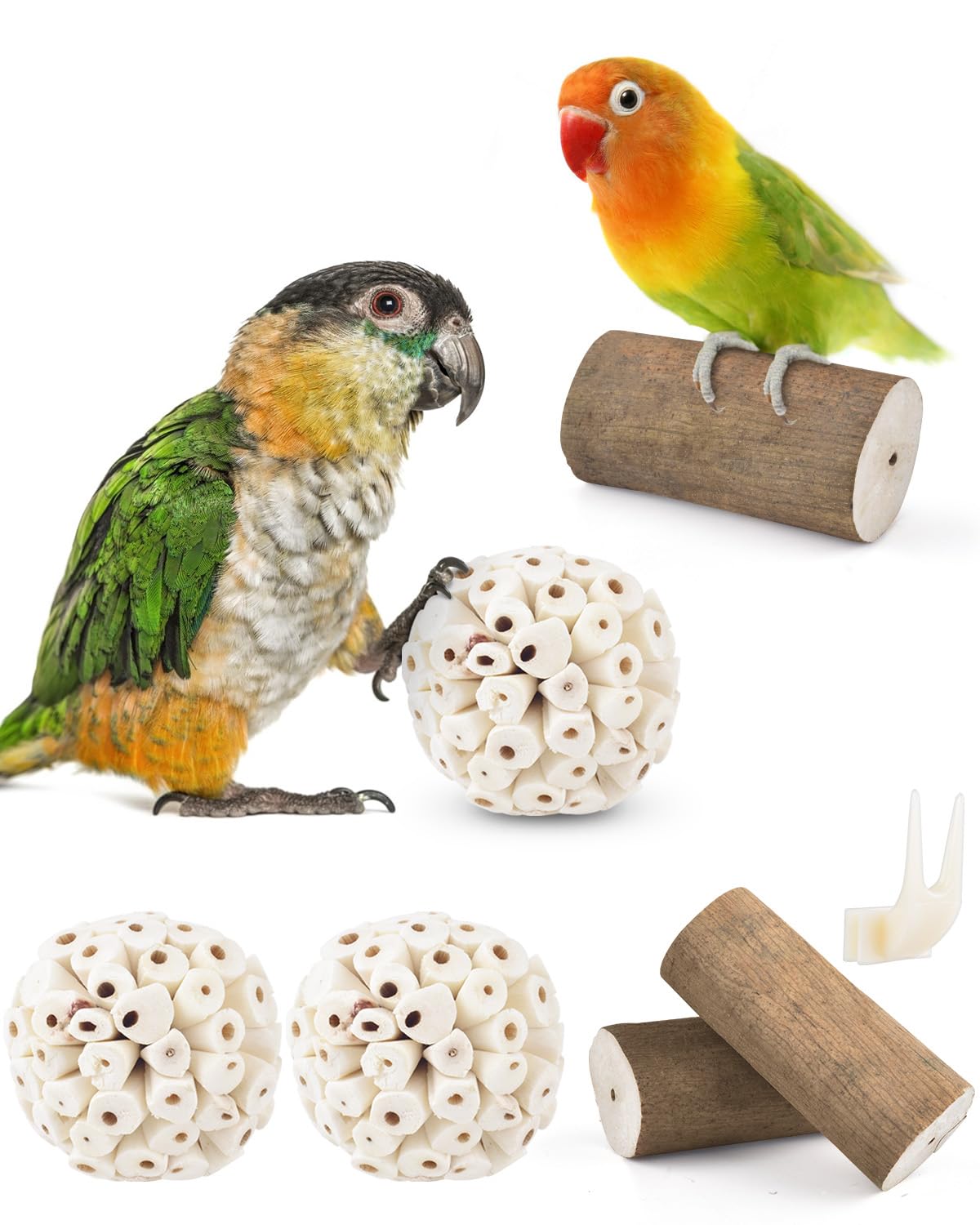 Bissap small-parrot-toys sola-balls offer natural chewing entertainment for parrots.