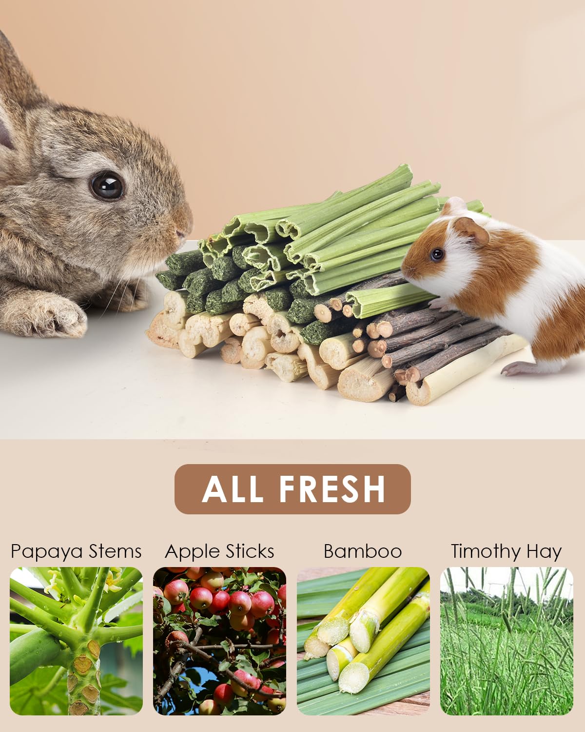 Bissap sweet bamboo chew stick image shows natural hardness inviting play.