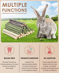 Bissap Timothy hay chew stick closeup demonstrates a fiber-rich texture ideal for gnawing.
