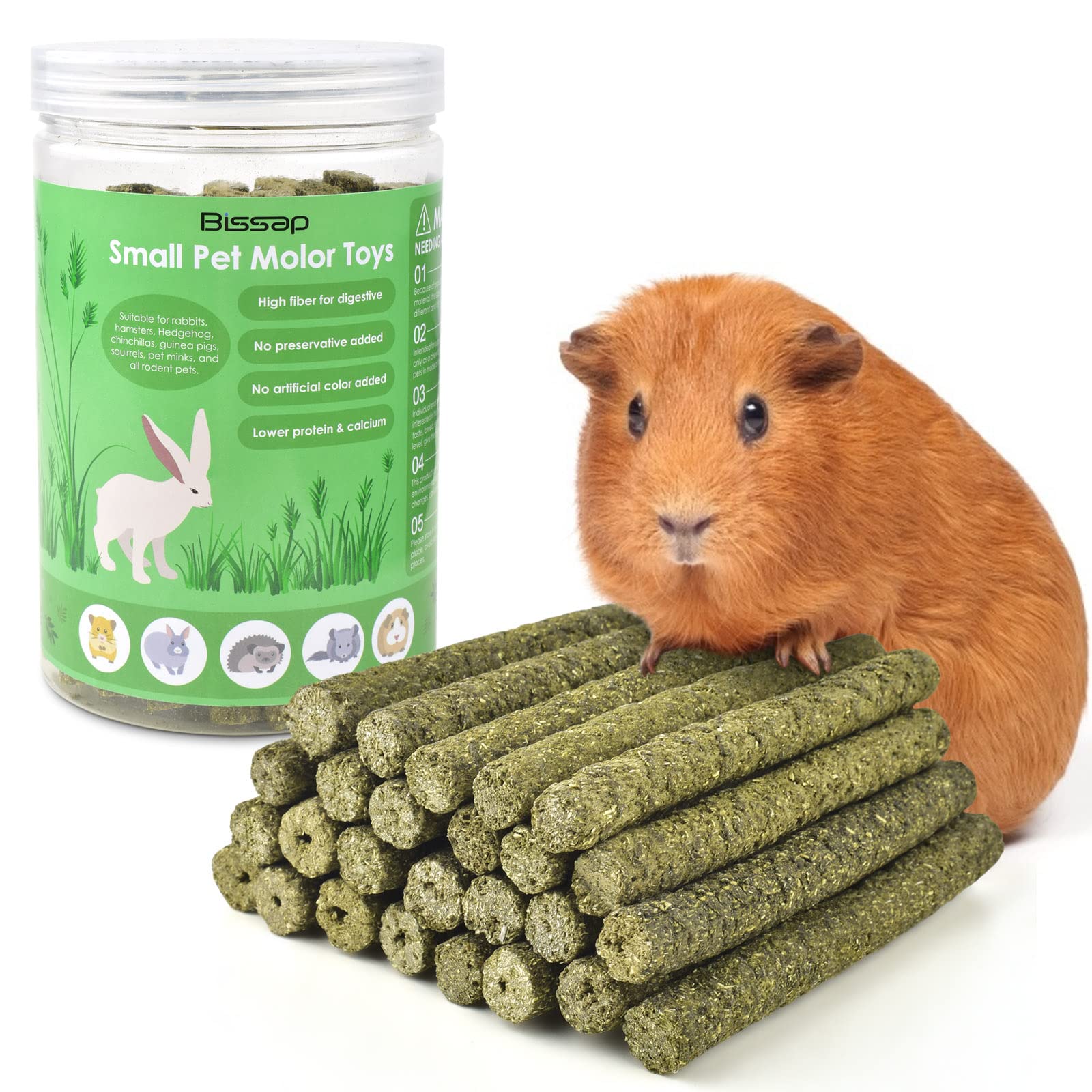 Bissap Timothy Hay Sticks in a sealed packaging can stay fresh for your small pet.