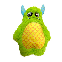 Bite Force dog toy green monster left view shows Kevlar reinforcement for tough chewers.