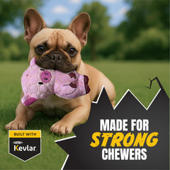 Bite Force kevlar reinforced seams close-up shows tough construction for aggressive chewers.