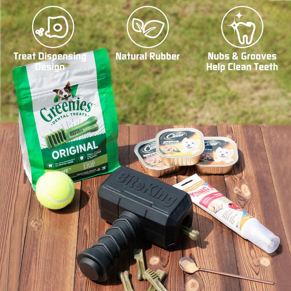 BiteKing dishwasher-safe dog toy for easy cleaning after play.
