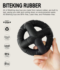 BiteKing dog ball dishwasher-safe for quick, easy cleaning after outdoor play.