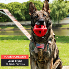 BiteKing large-breed toy with open-grid texture, red, improves grip during fetch and tug.