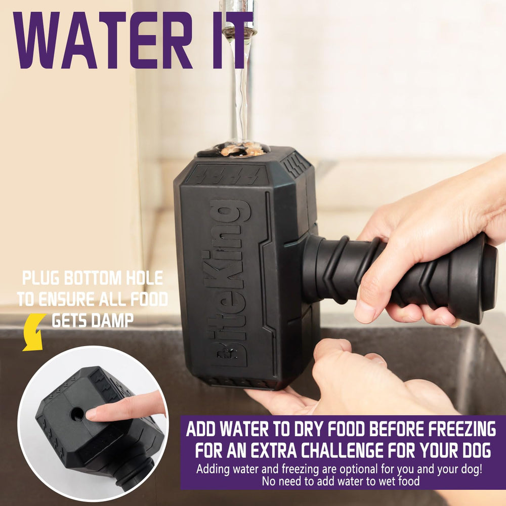 BiteKing lifetime-replacement dog toy, USA-designed and built to last.