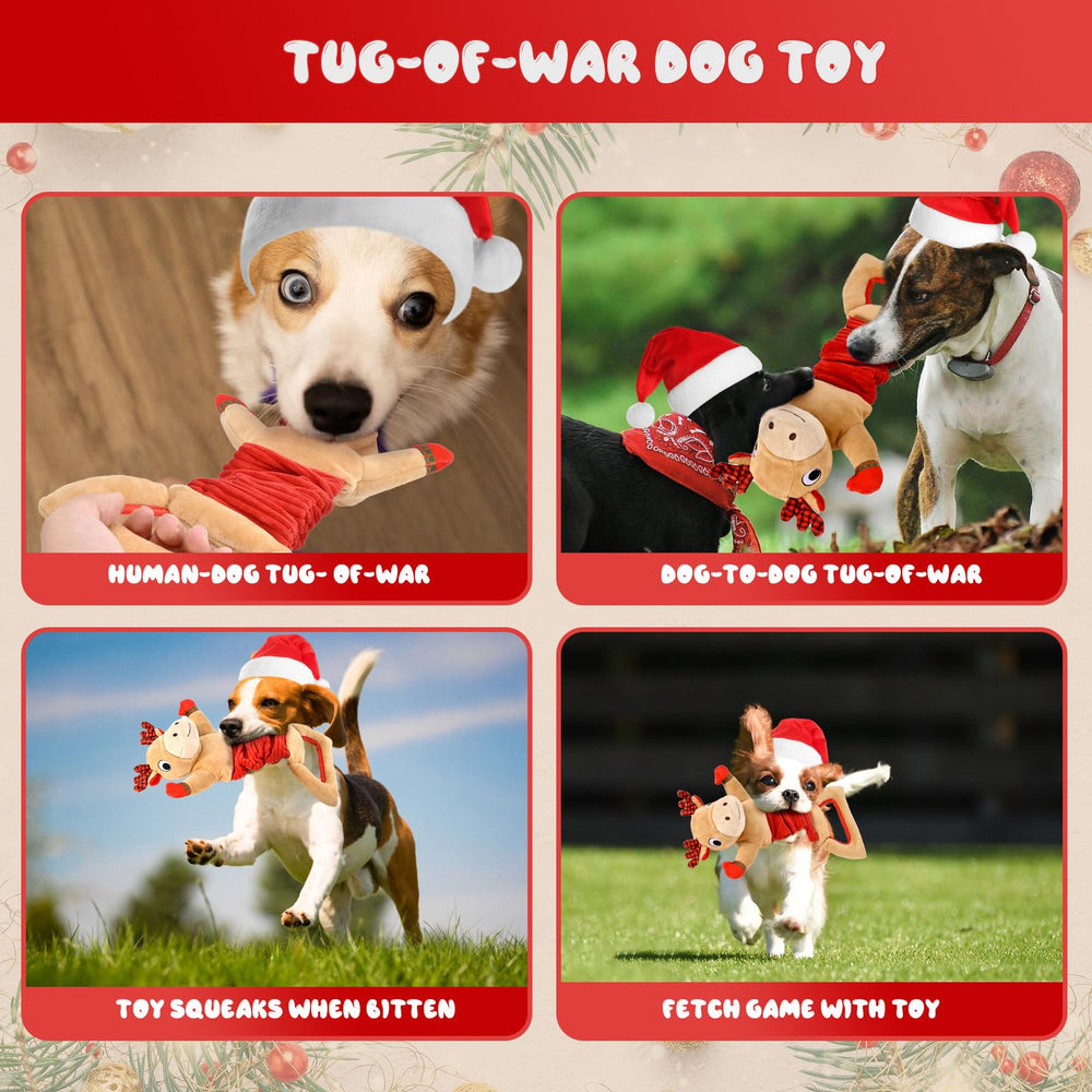BitPeUG Christmas dog toy uses soft cotton for gentle teething sessions.
