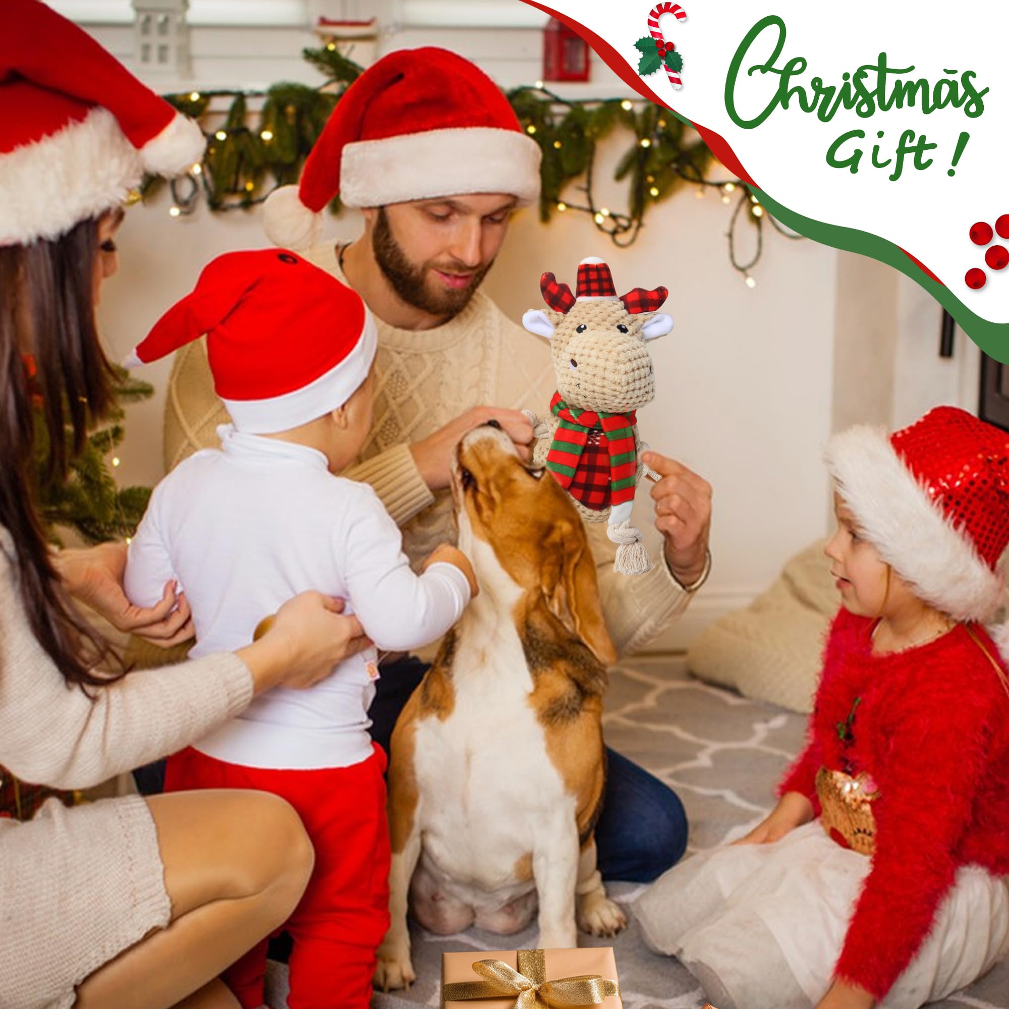 BitPeUG Christmas dog toy squeaky tail—engages dogs with sound for focused play.