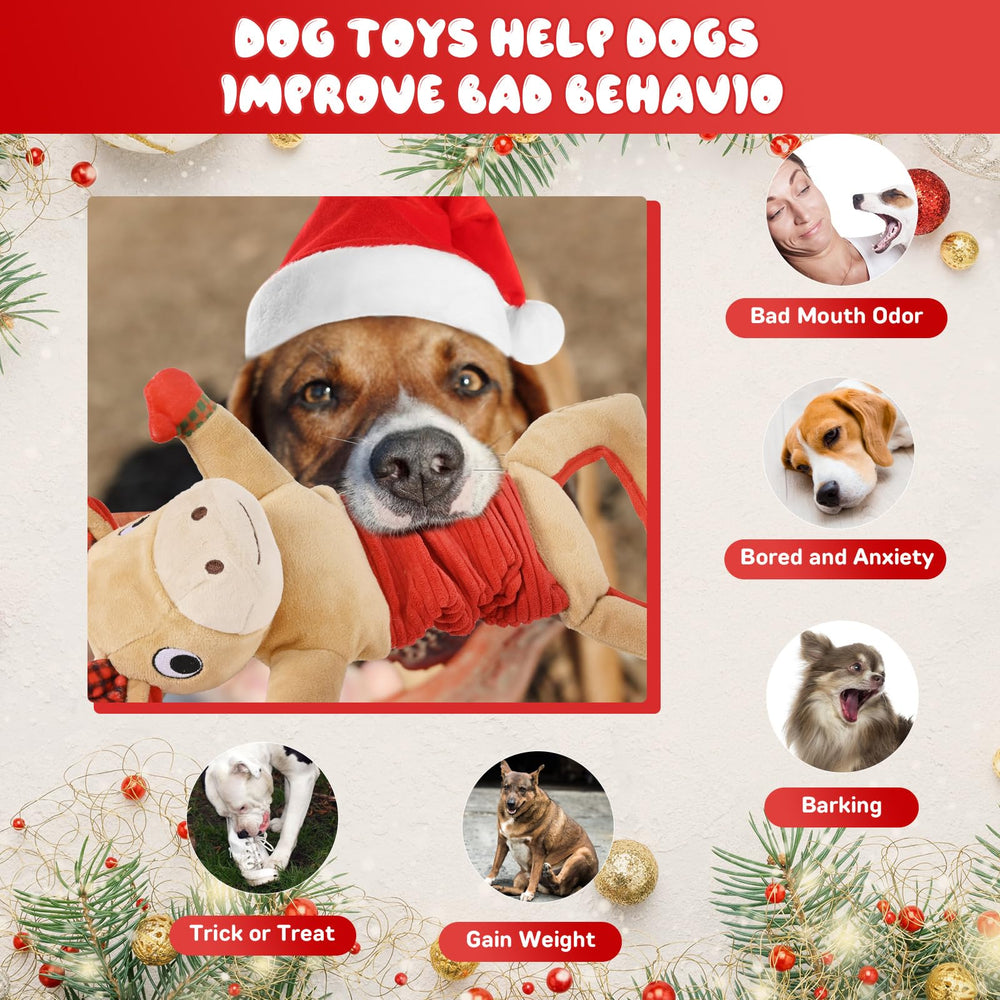 BitPeUG Christmas dog toy features waterproof fabric to keep stuffing dry.