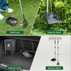 Biubiucat long-handle scooper minimizes bending during cleanup.