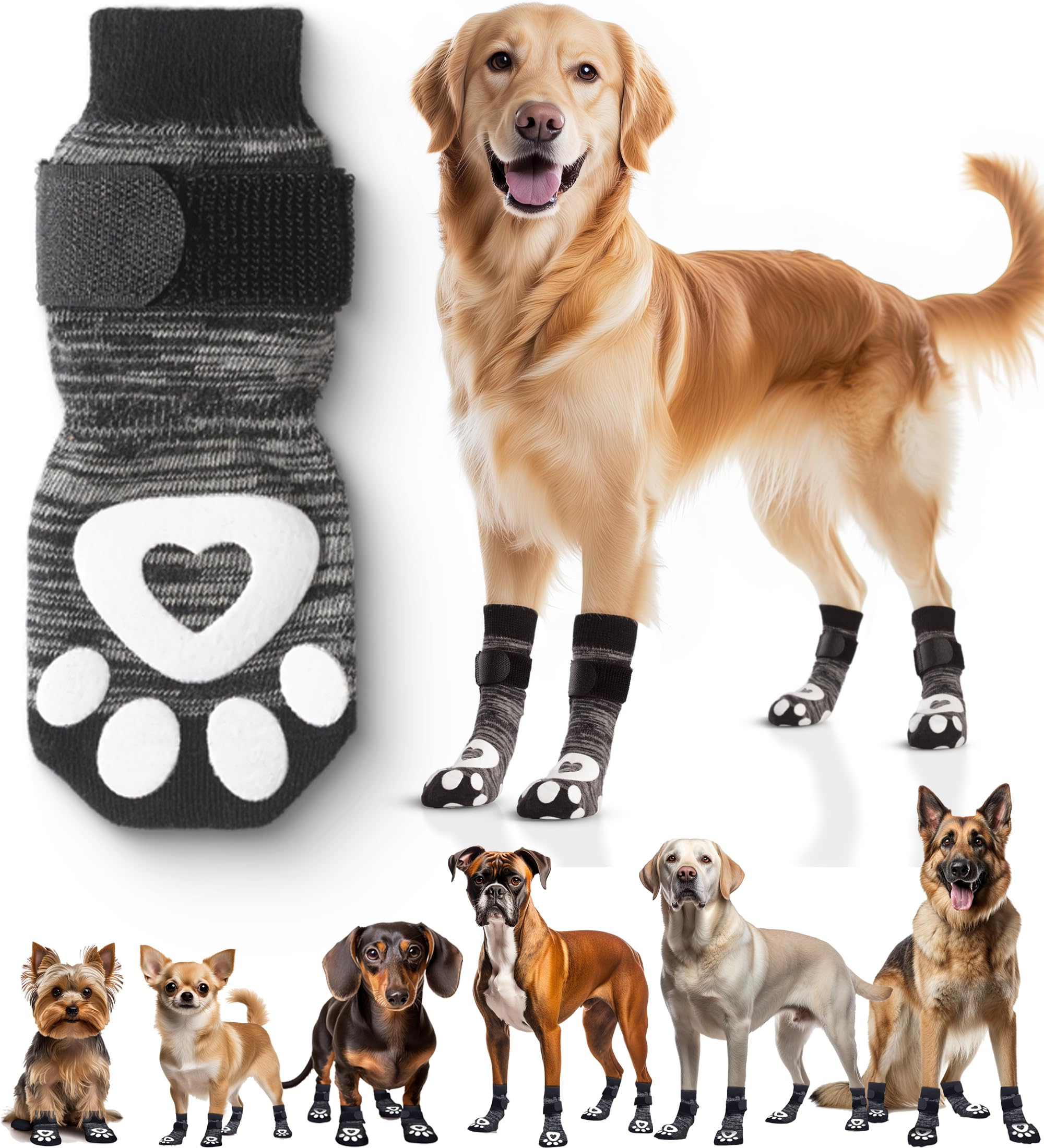 Bixie anti-slip socks on hardwood floor provide secure traction for confident steps.