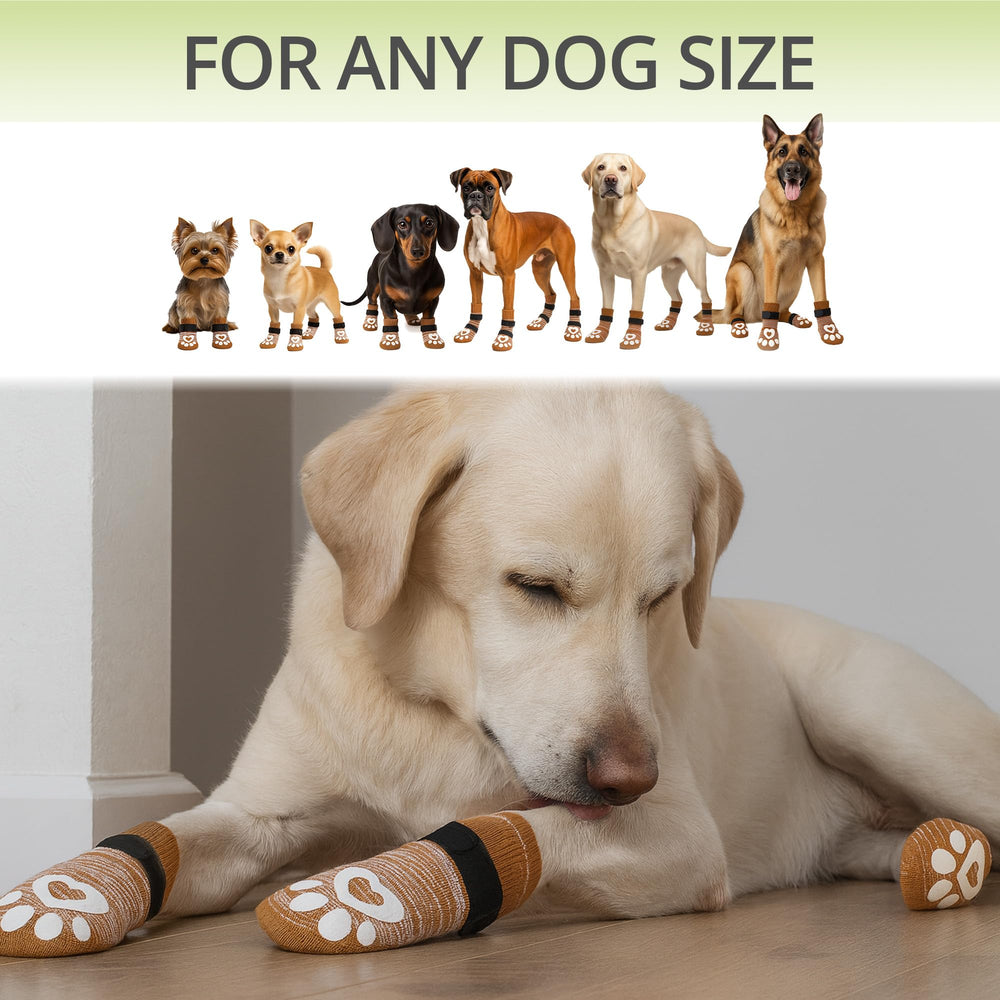 Bixie better-fit dog booties for hardwood floors and traction.