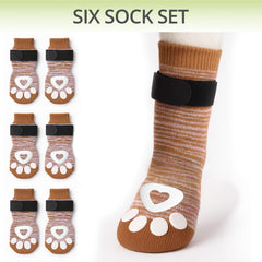 Bixie dog socks prevent licking paws with stay-put straps after grooming