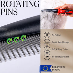 Bixy Pixy poodle comb rounded edges prevent scratching during grooming.