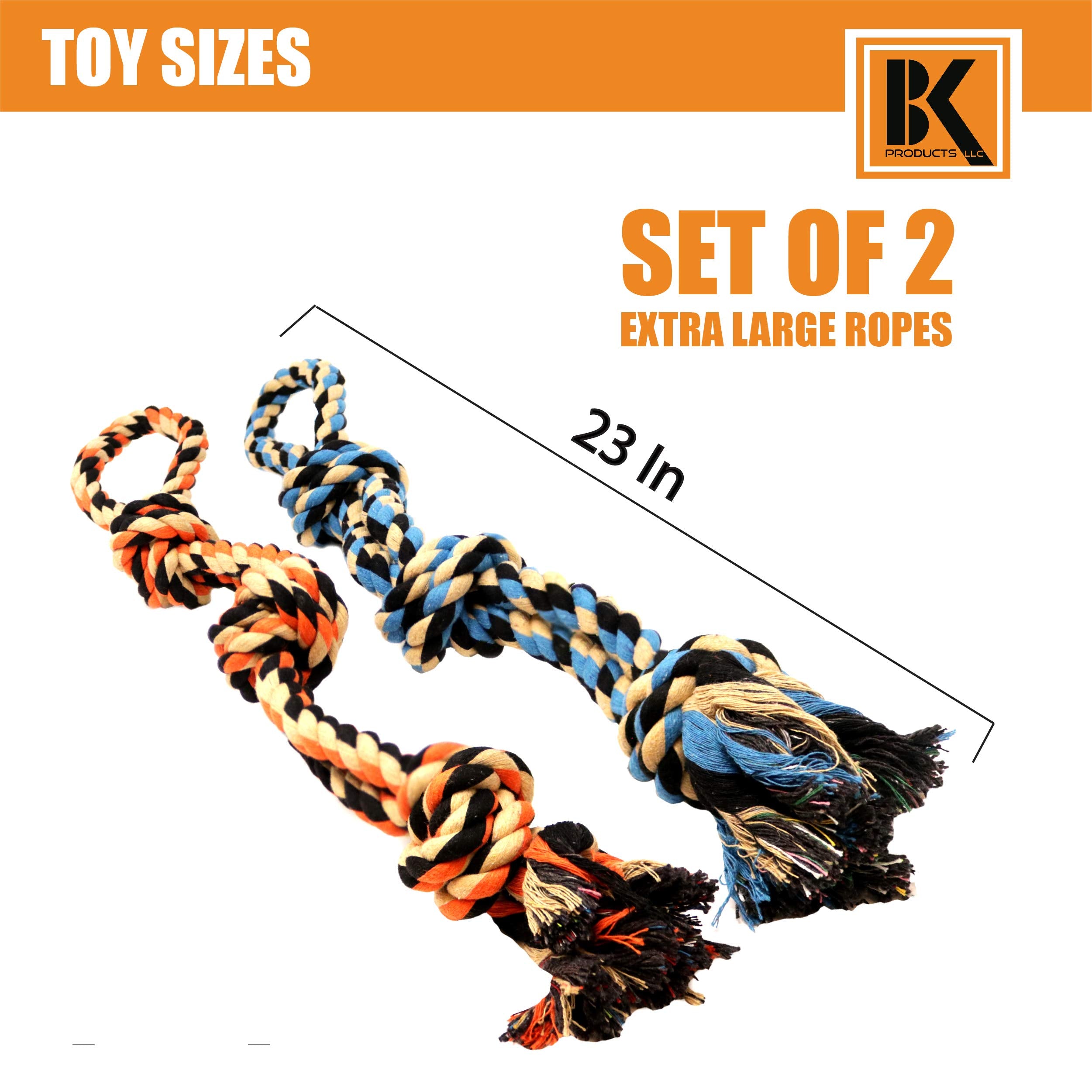 BK PRODUCTS LLC heavy-duty rope toy for tug-of-war and chewing sessions
