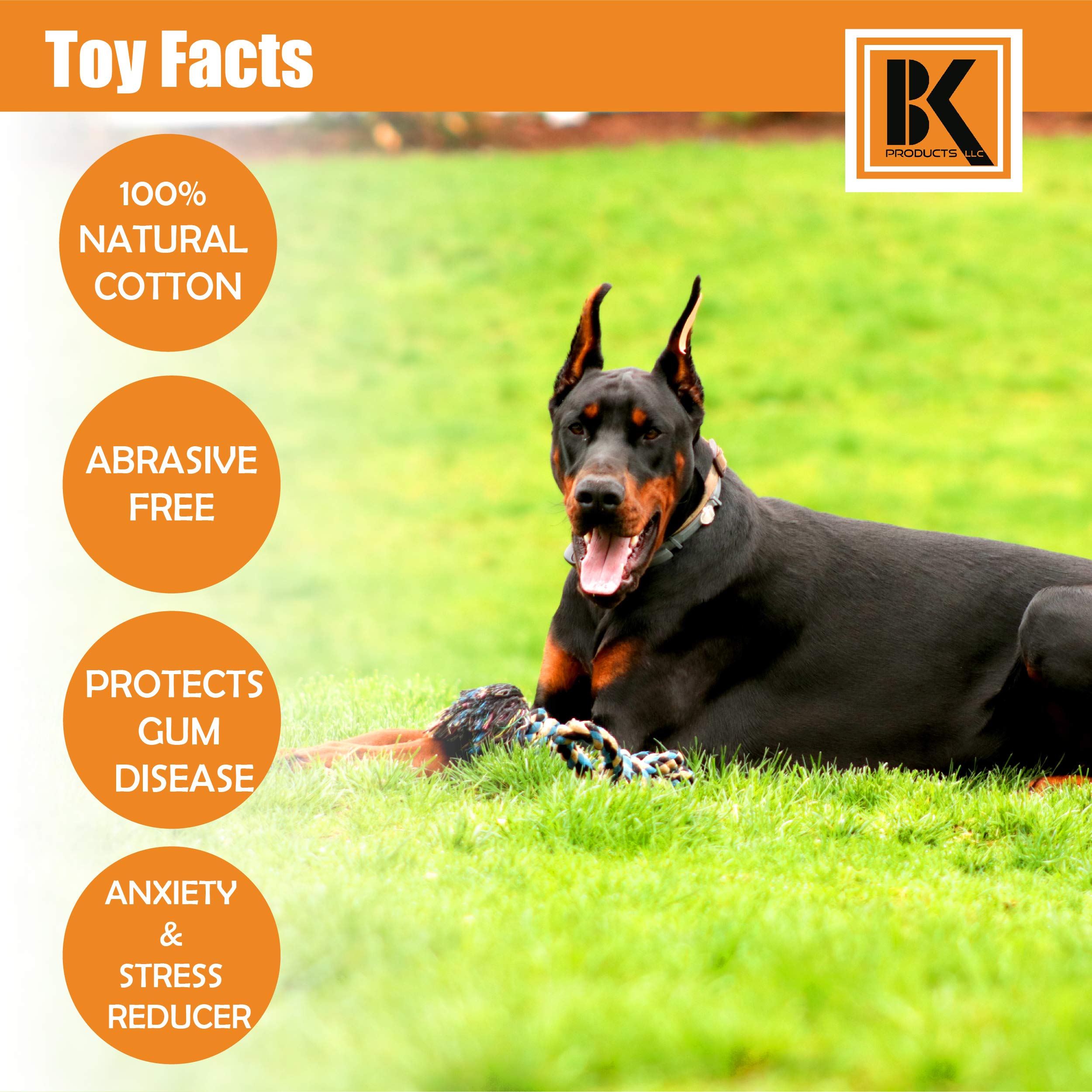 BK PRODUCTS LLC large-breed teething rope toy promotes safe chewing and dental interest