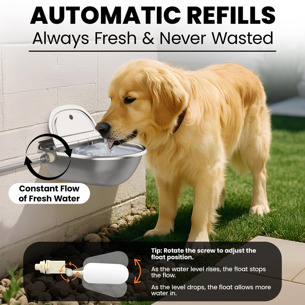 bkhdesign Animal Water Dispenser installation kit photo displays complete setup included