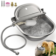 bkhdesign Animal Water Dispenser leakproof drain illustration emphasizes simple cleaning