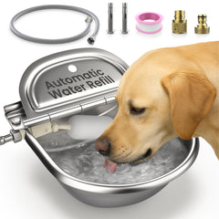 bkhdesign Animal Water Dispenser stainless bowl close-up highlights rust resistant durability