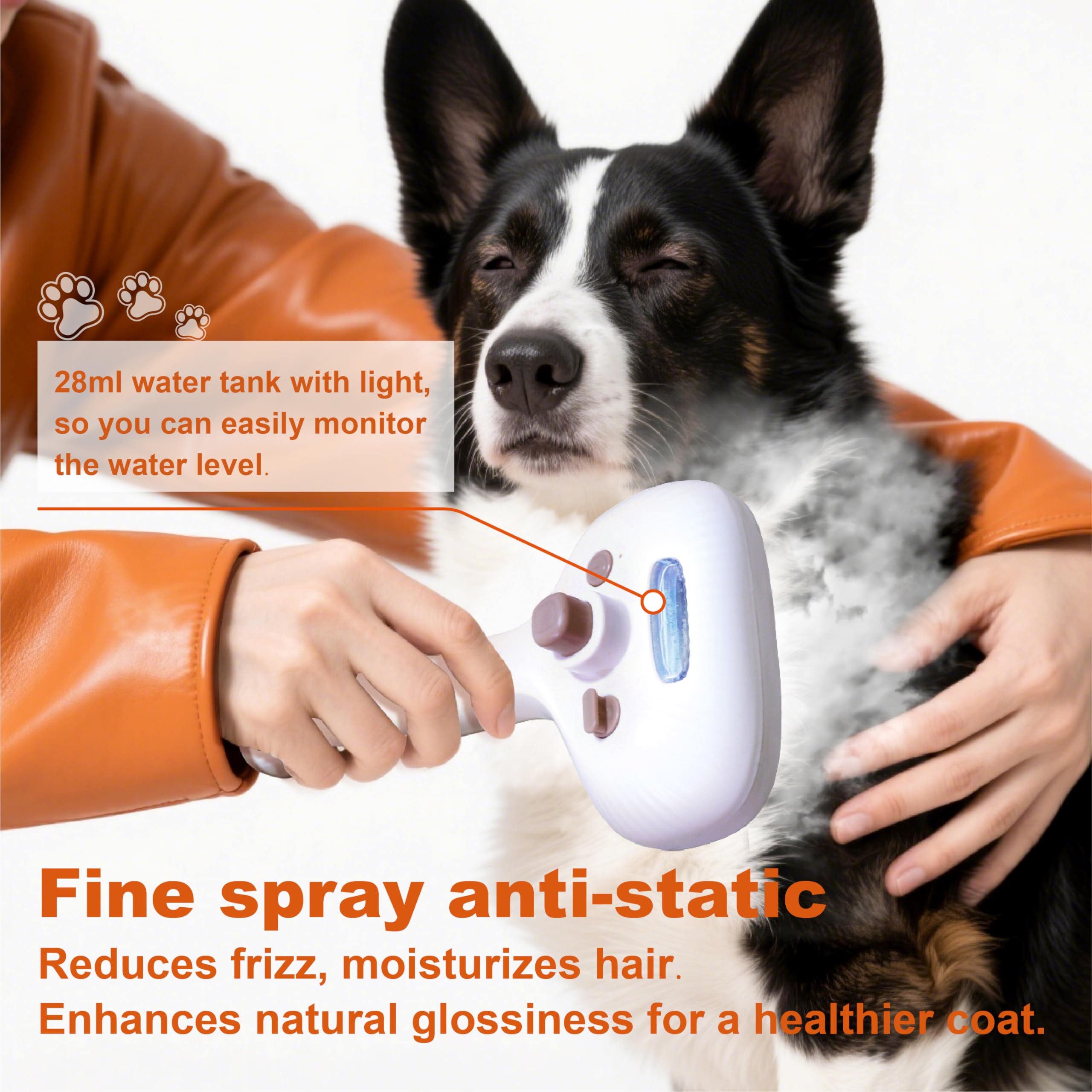 BKUSX 140-degree bristles emphasize deep undercoat cleaning with gentle touch.