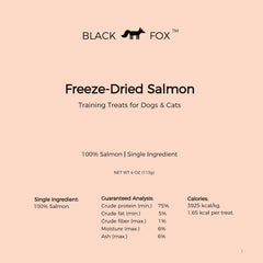 BLACK FOX single-ingredient salmon label highlights pure, gluten-free nutrition.