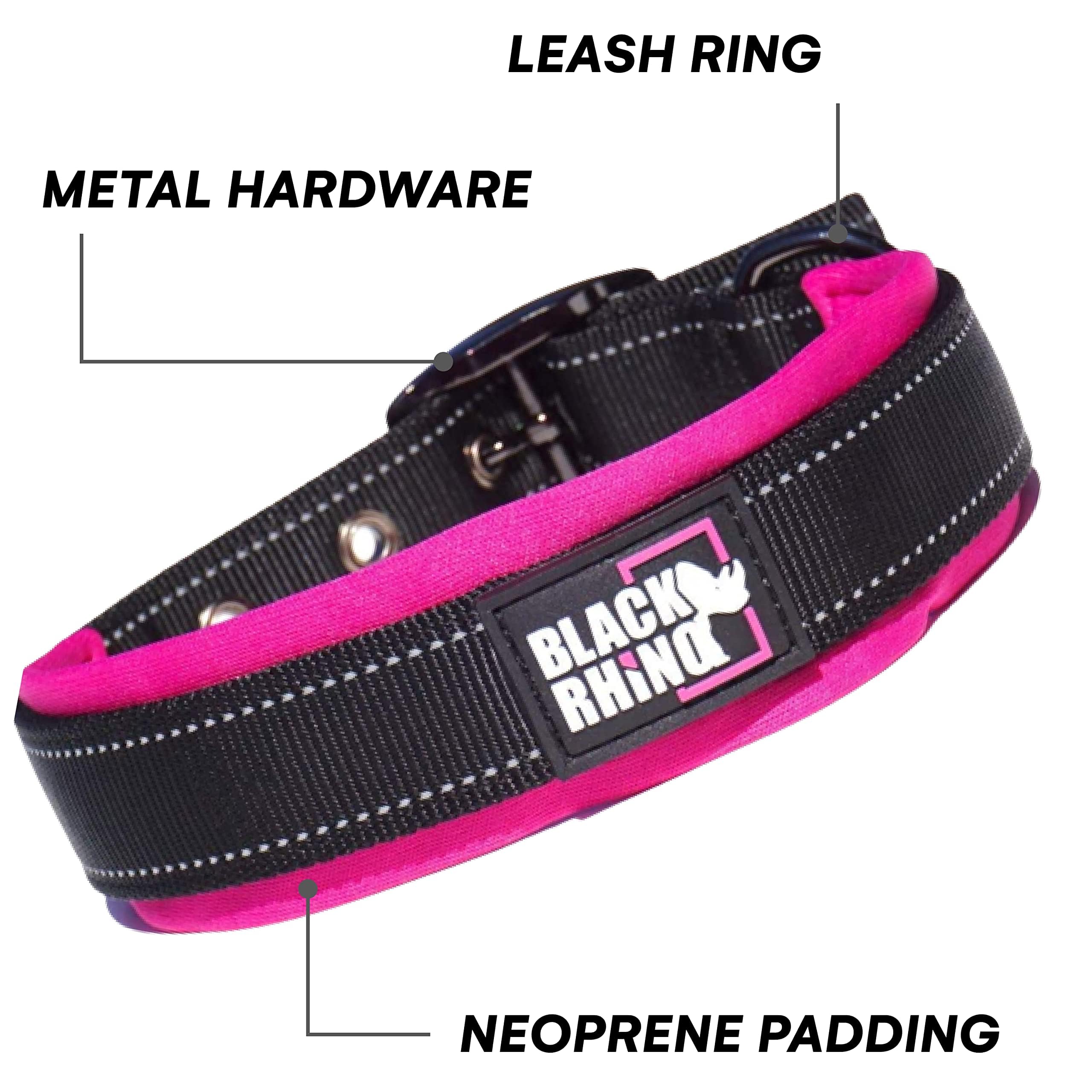 Black Rhino Comfort Collar adjustable strap ensures a secure, comfortable fit.