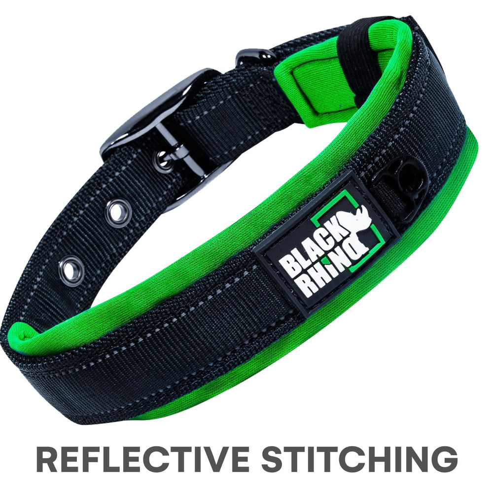 Black Rhino green-black walk shot shows visibility and durability during outdoor training.