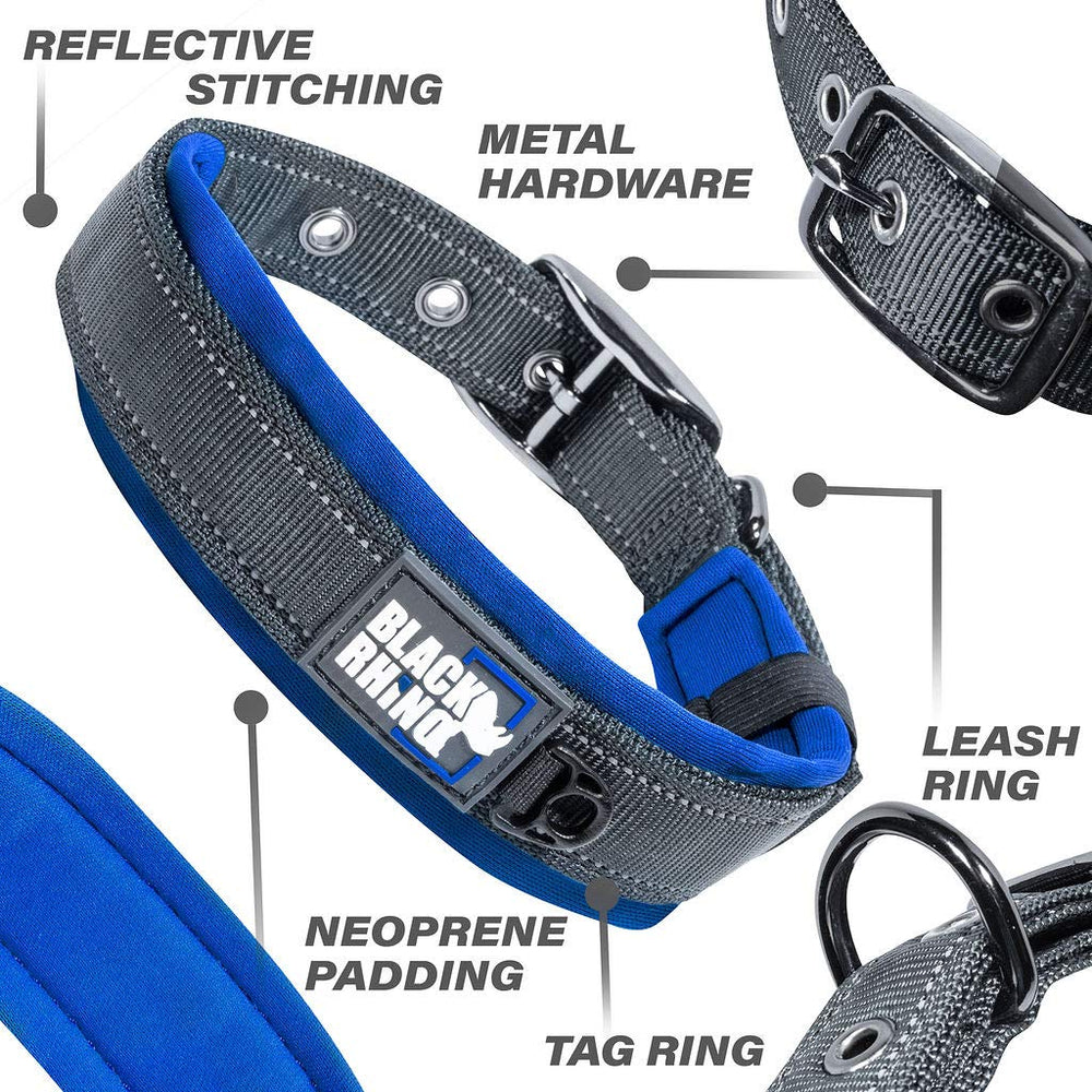 Black Rhino durable dog collar weatherproof materials for all-weather use.