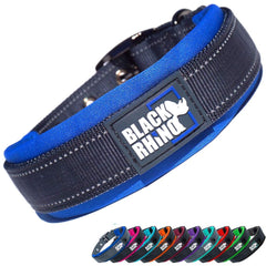 Black Rhino medium dog collar neoprene padding closeup shows comfort.