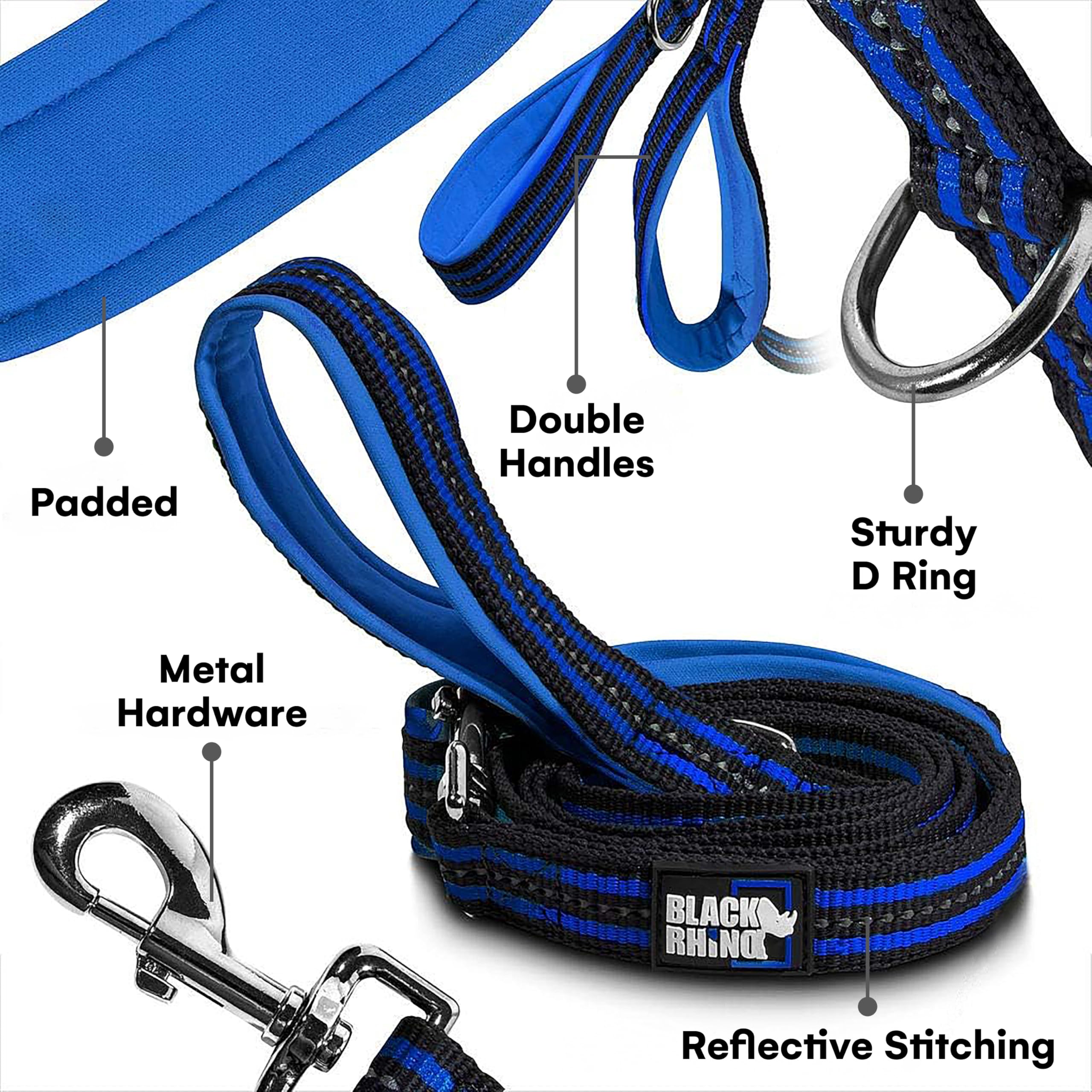 Black Rhino padded grip adds comfort during long walks with active dogs.