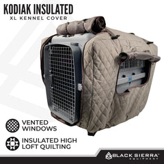 Black Sierra Equipment kennel cover insulation closeup emphasizes warmth without bulk.
