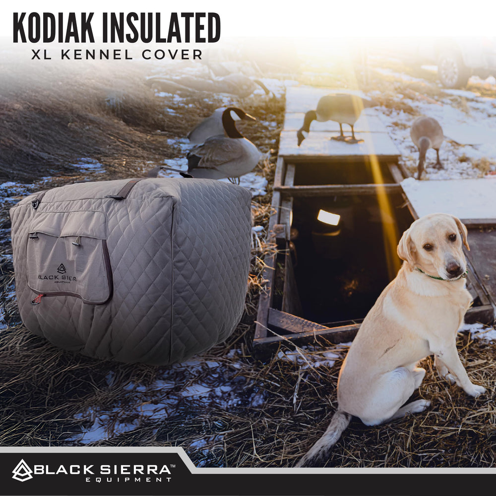 Black Sierra Equipment kennel cover ventilation panel showcases breathable design.