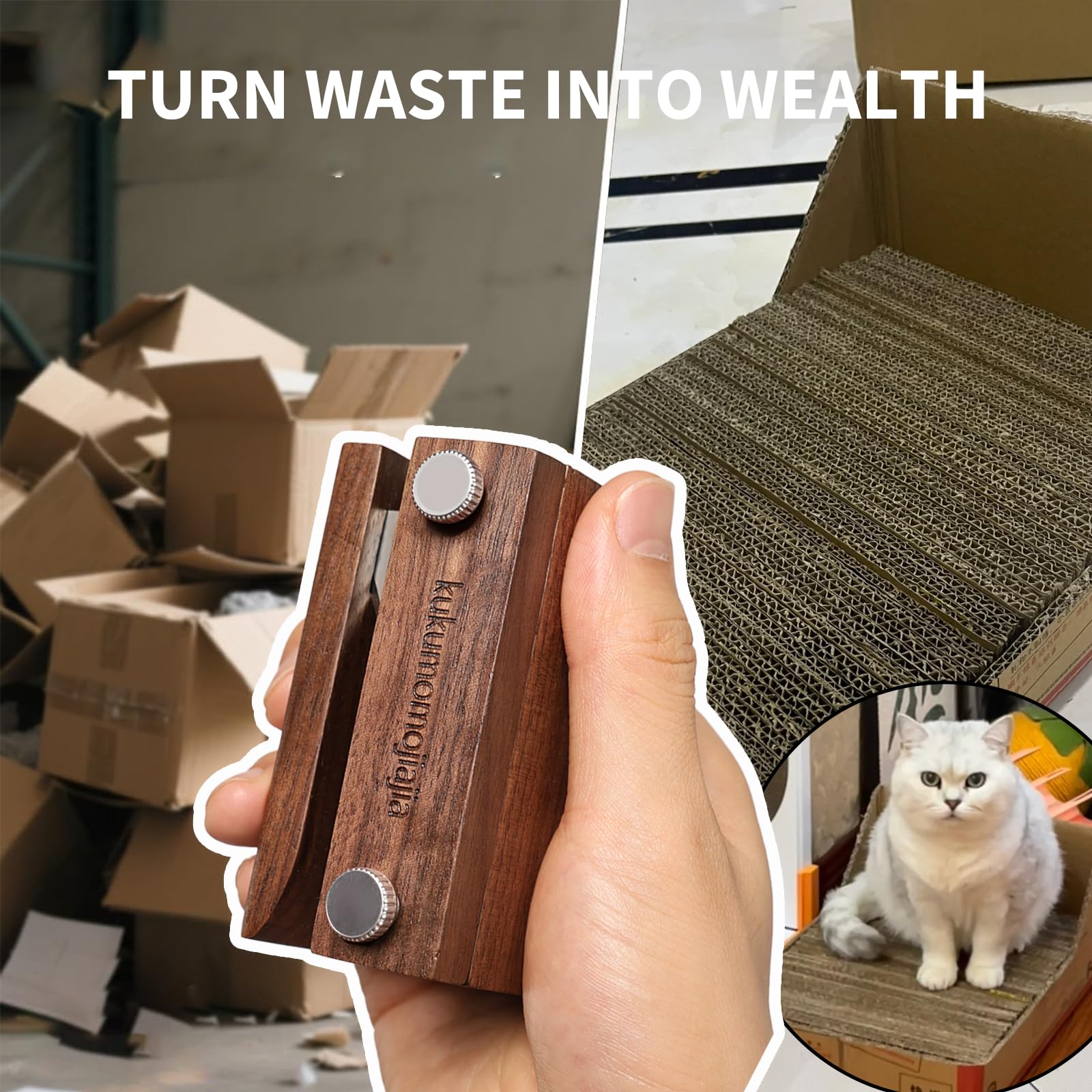 Cat-scratch-board-cutter blades-pack shows easy blade replacement for maintained sharpness
