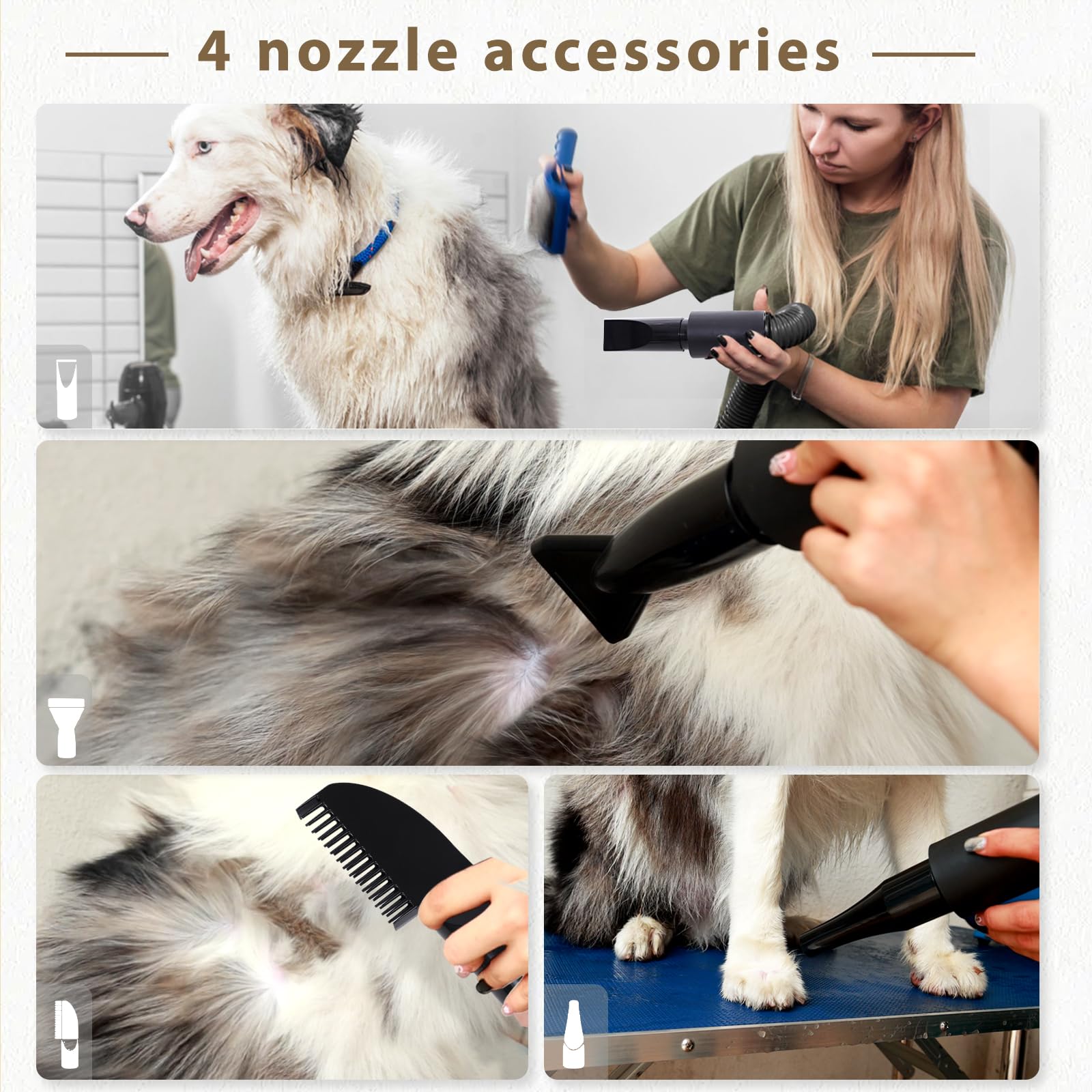 Blanlody kit includes four nozzles for versatile styling options.