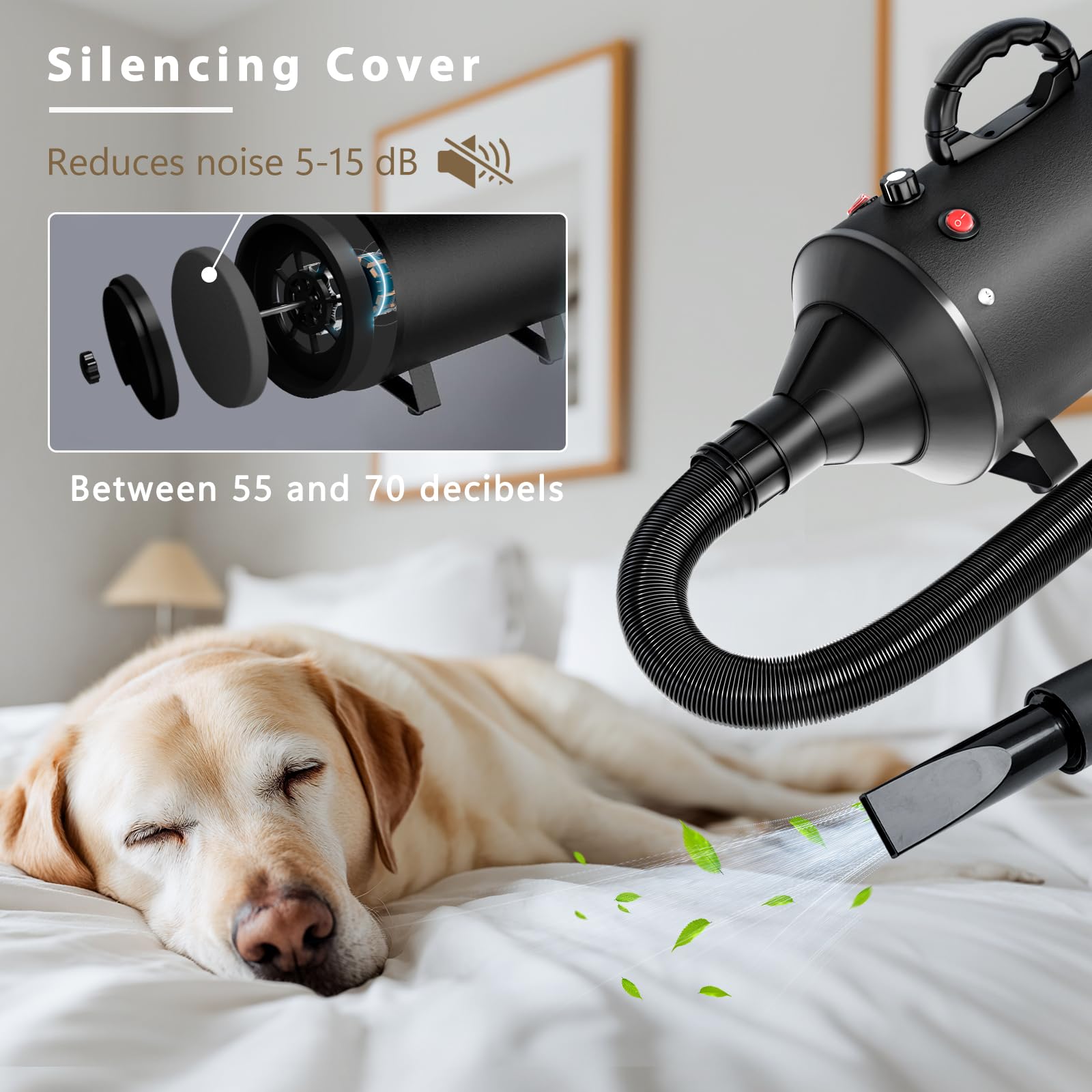 Blanlody grooming dryer with thickened heat-resistant handle ensures steady control.
