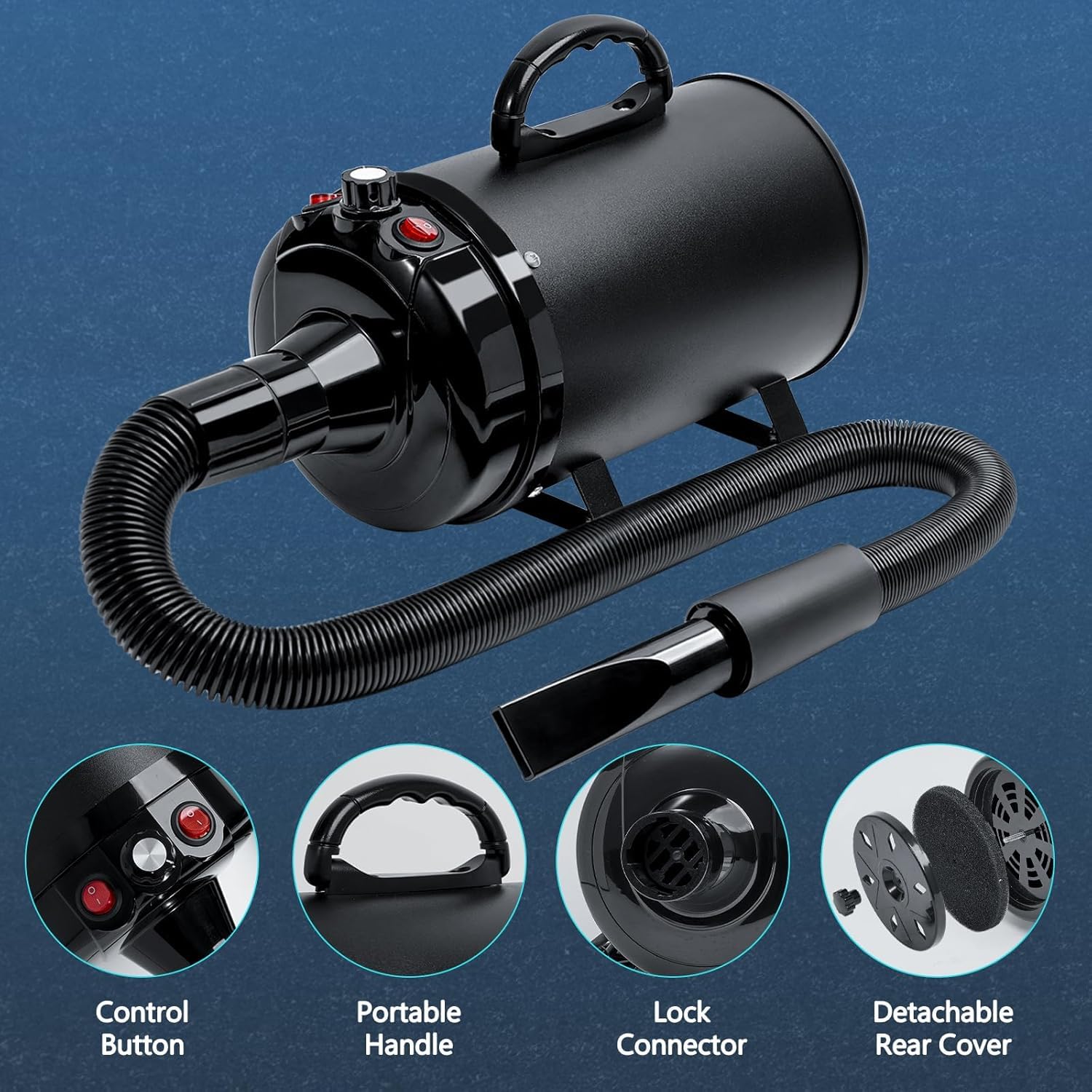 Blanlody High Velocity Dryer accessories bonus image captures complete kit value.