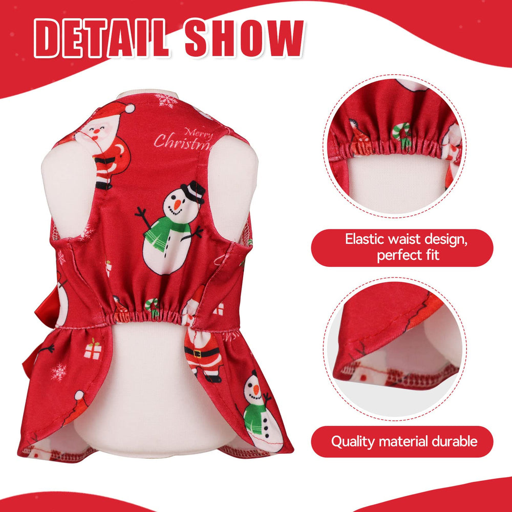 Blaoicni dog Christmas dress elastic waist ensures a comfy, easy fit for varied small-dog bodies.