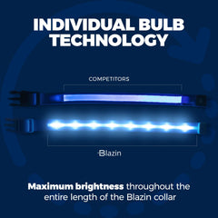 Blazin waterproof dog collar stands up to splashes and swimming adventures.
