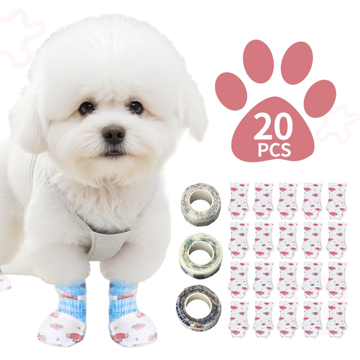 Blazury Infini disposable dog boots pack-20 keeping paws clean during walks.