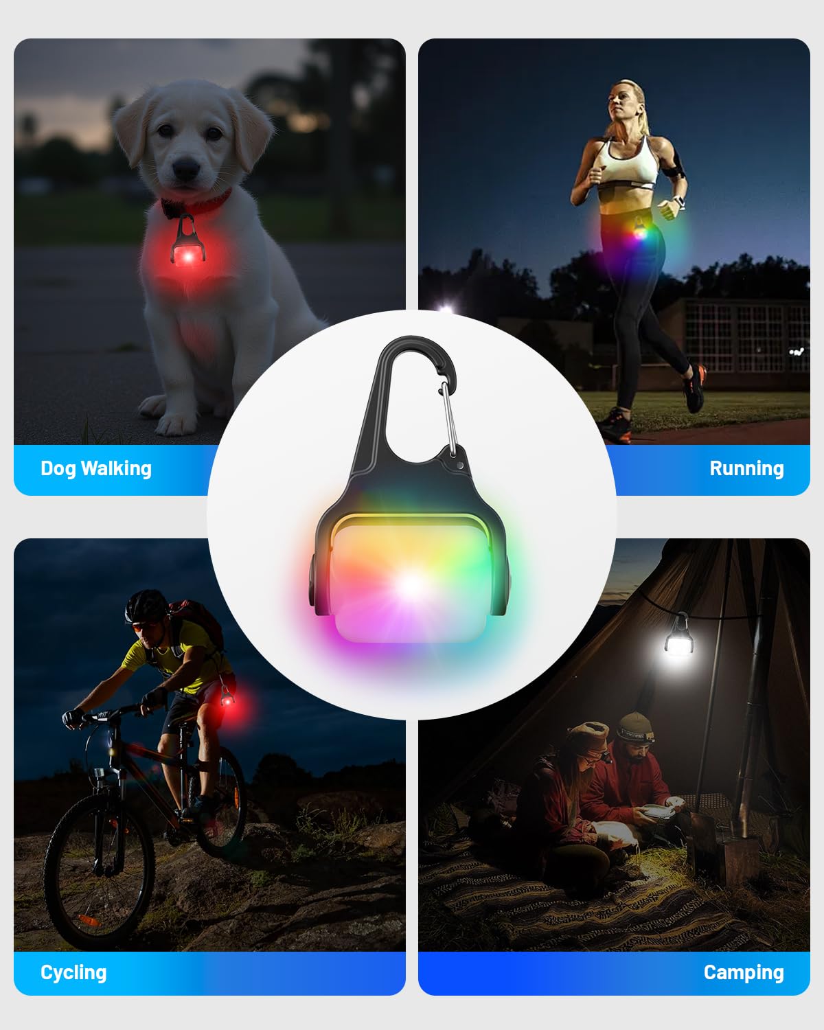 BLBS dog collar light two-pack convenience for sharing safety with dogs