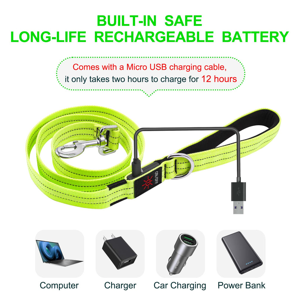 Blinlit LED leash 360° swivel buckle for easy attachment and movement.