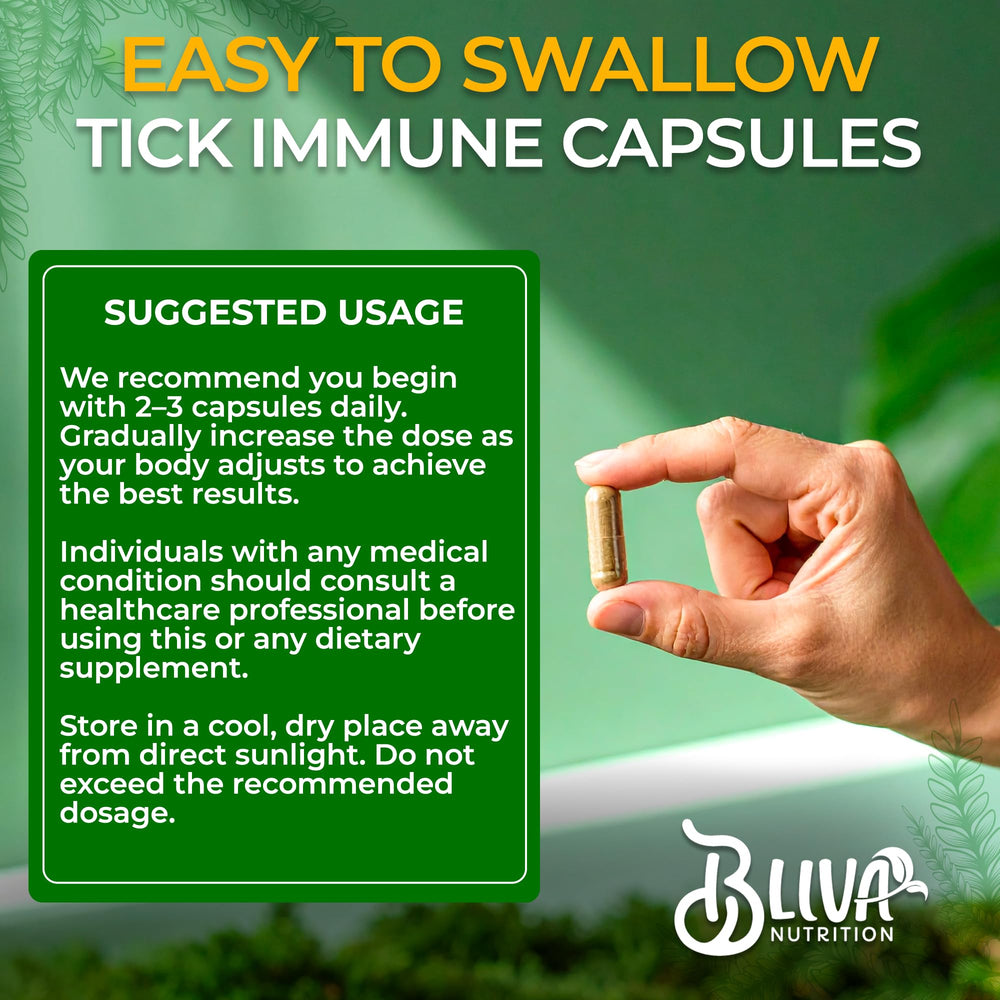 BLIVA Tick Immune Made in USA badge signals trusted quality.