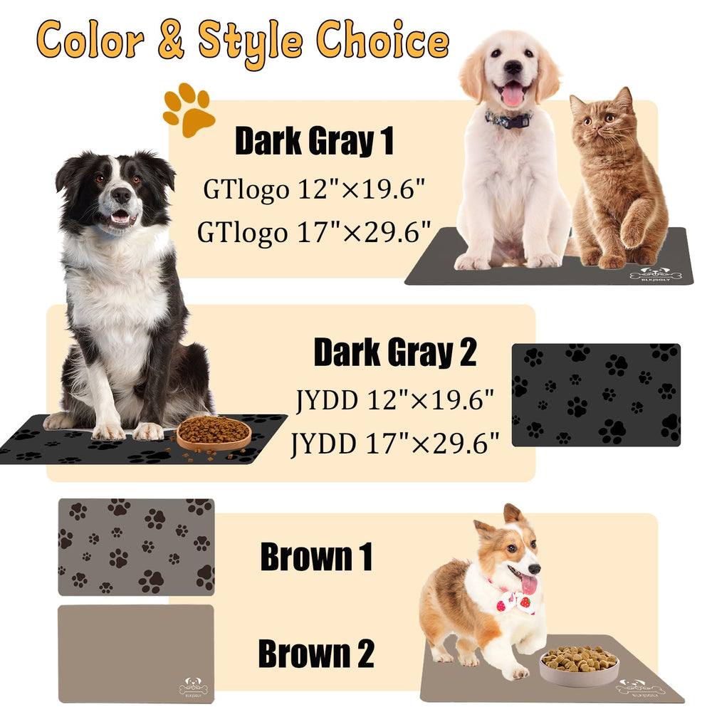 Blkjsgly large 18x30 inches offers ample space for multiple bowls.