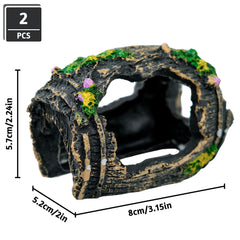 BLLREMIPSUR broken-barrel cave ornament shows textured frayed colors for lifelike aquarium landscape